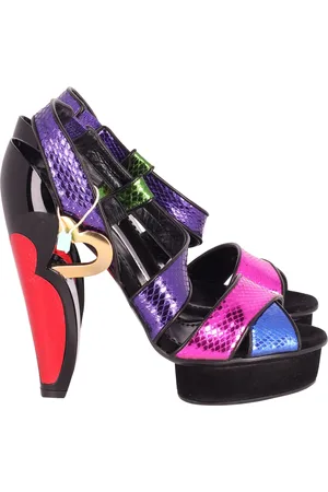 Marc Jacobs Pre-owned Womens Color Block Heart Platform Heel Sandals in Multicolor Leather - - Size EU 39