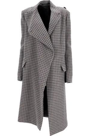 Balenciaga Pre-owned Womens Houndstooth Long Coat in Wool - Size EU 36 (Womens)