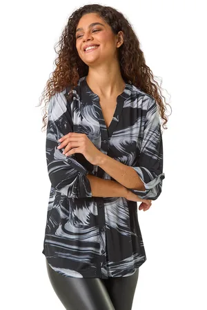 Roman Womens Stretch Brushed Print Blouse - - Size 12 UK