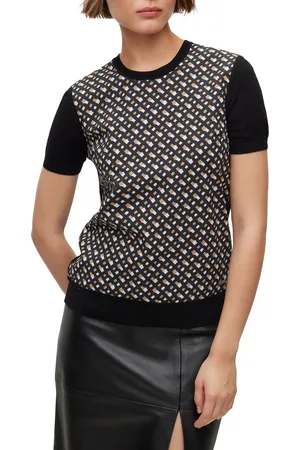 HUGO BOSS Womens Fordana Sweater in Multi colour - Wool - Size 10 UK