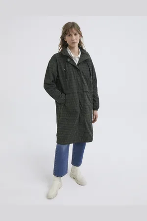 IKKS Womens Long Army Printed Parka - - Size Medium