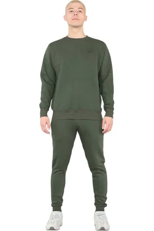MYT Mens Crew Neck Embroidery Logo Tracksuit in Fleece - Size X-Large