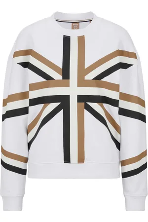 HUGO BOSS Womens C_Elaslogan Sweatshirt in Cotton - Size 8 UK