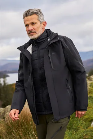 Mountain Warehouse Mens Zenith Extreme III 3 in 1 Padded Jacket (Jet ) - Size 2XS