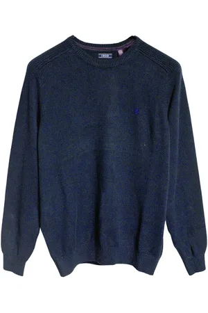Izod Mens Crew Neck Marl Jumper - Cotton - Size Small