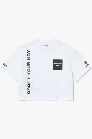 Lacoste Womens x Minecraft Short Organic Cotton T-Shirt in - Size 12 UK