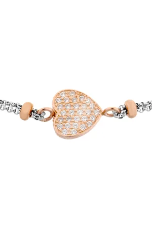 ORPHELIA WoMens 925 Sterling Silver Bracelet - Silver/Rose ZA-7195 - - One Size