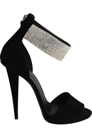 Giuseppe Zanotti Pre-owned Womens Crystal-Cuff High Heel Sandals in Suede - Size EU 38