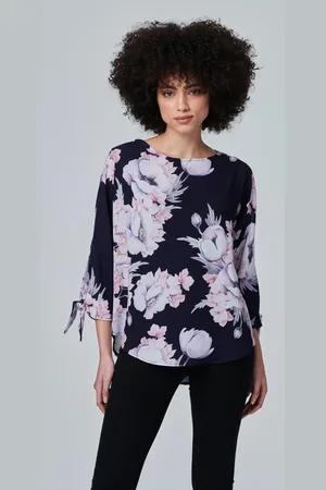 Izabel London Womens Multi Floral Tie Sleeve Blouse Top - Size 10 UK