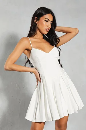 MissPap Womens Poplin Floaty Strappy Mini Dress - Cotton - Size 14 UK