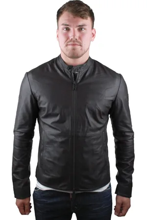 Emporio Armani Mens W1B50P W1P52 0479 Leather Jacket - - Size 2XS