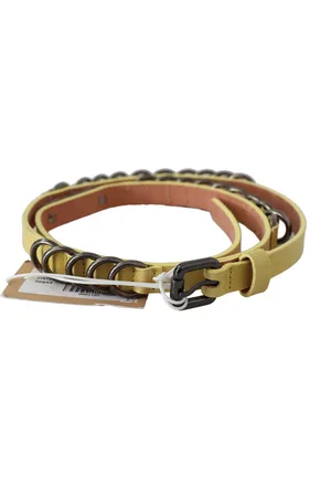 John Galliano WoMens Leather Luxury Slim Buckle Fancy Belt - Size 85 cm