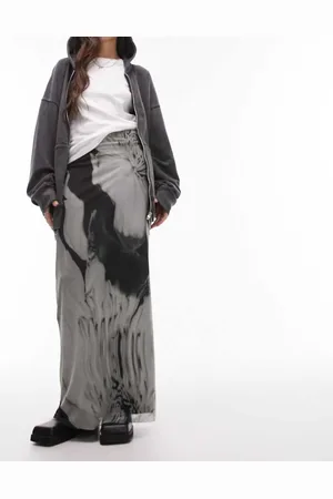 Topshop Womens jersey mesh maxi skirt in floral swirl - Size 6 UK