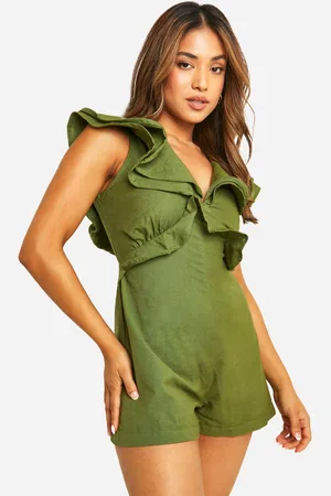Boohoo Womens Petite Frill Detail Playsuit - - Size 6 UK
