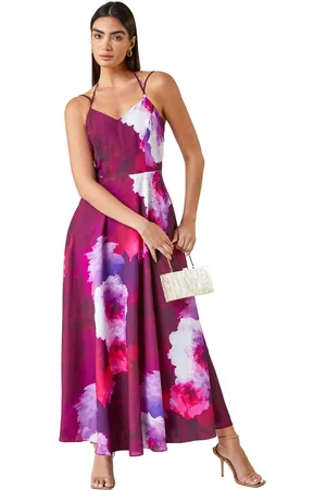 Ariella Womens Luxe Floral Fit & Flare Maxi Dress - - Size 14 UK