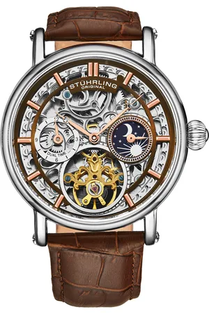 Stuhrling Mens Macrocosm 4000 Automatic 43mm Skeleton with Dual Time - - One Size