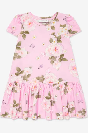 MONNALISA Girls Daisy Jersey Dress in - Size 2Y
