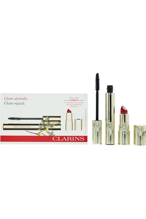 Clarins Womens Glam Squad Gift Set - Supra Volume Mascara 8ml + Mini Joli Rouge Velvet 742V Lipstick 1.5g - One Size