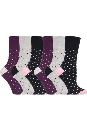 Gentle Grip Womens - 6 Pairs Ladies Non Elastic Socks - GG133 - Cotton - Size UK 4-8