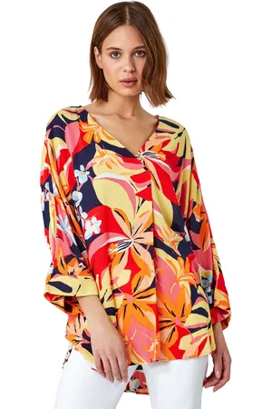 Roman Womens Tropical Print Relaxed Kimono Top - - Size 10 UK