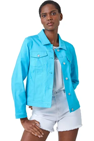 Roman Womens Summer Stretchy Jacket Denim Style - - Size 10 UK