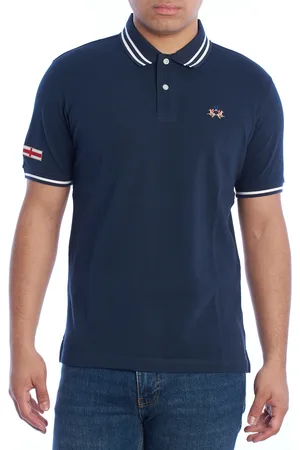 La Martina Mens Regular Fit Short Sleeve Polo YMP014-PK031 - - Size Large