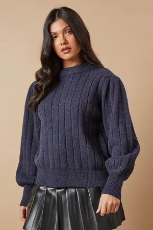 Oasis Womens Bow Back Ribbed Jumper - Polyamide - Size Medium