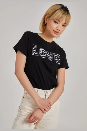 Pink Vanilla Womens Zebra Print Love Slogan T-Shirt - - Size Large