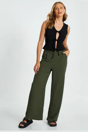 Quiz Womens Wide Leg Trousers - Size Small
