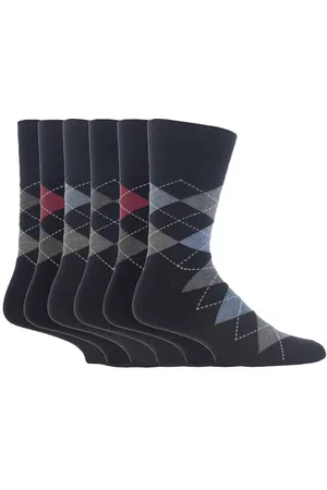 Gentle Grip 6 Pairs Mens Non Elastic Socks - MGG39 - Cotton - Size UK 6-11