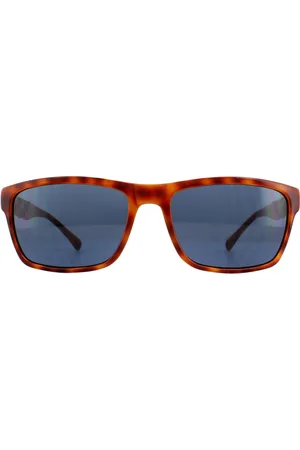 Guess Rectangle Mens Honey Tortoise Blue Sunglasses - - One Size