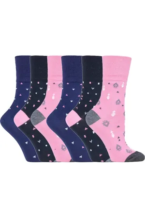 Gentle Grip Womens - 6 Pairs Ladies Non Elastic Socks - SOLRH205 - Cotton - Size UK 4-8