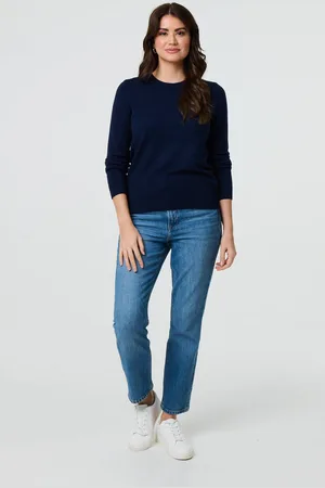 Izabel London Womens Embroidered Texture Long Sleeve Jumper - Size 10 UK