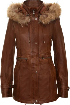 Infinity Womens Warm Hooded Parka Jacket-Northwich - Lamb Leather - Size 8 UK