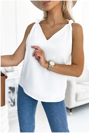 Azura Exchange WoMens V Neck Knotted Shoulder Vest in - Size Large