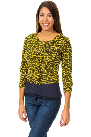 Met Womens Bolero Effect Jacket with 3/4 sleeves and round neck 10DGA0175 woman - Cotton - Size X-Small