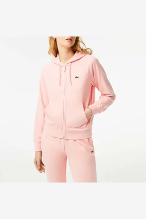 Lacoste Womens Fleece Zip-Up Hoodie in Polycotton - Size 6 UK