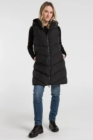French Connection Womens Midi Quilted Gilet With Hood - Size X-Small