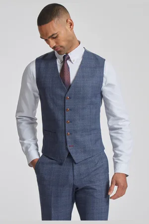 Antique Rogue Mens Dustin Airforce Check Waistcoat in - Size 44 Short