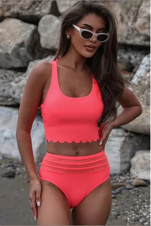 Azura Exchange WoMens Criss Cross High Waist Bikini in Polyamide - Size Small