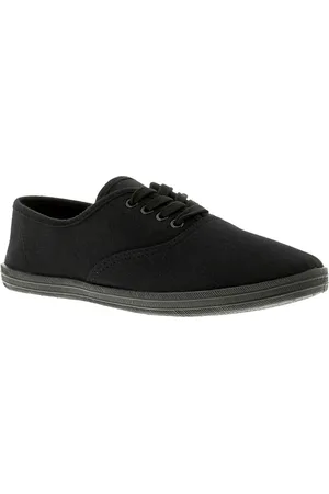 Platino Womens Canvas Pumps Plimsolls Monster Lace Up - Size UK 5