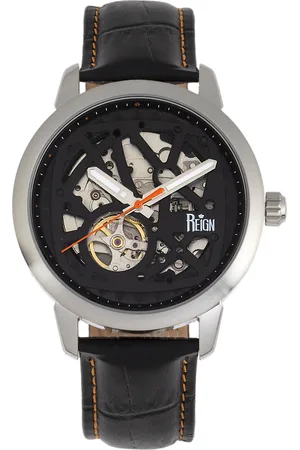 Reign Mens Rudolf Automatic Skeleton Leather-Band Watch - Stainless Steel - One Size
