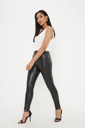 wallis Womens Petite Faux Leather Leggings - - Size 18 UK