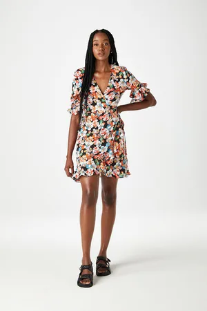 Urban Bliss Womens Floral Wrap Dress - Size 12 UK