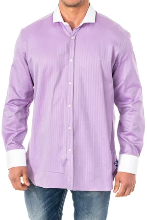 La Martina Mens Long Sleeve Shirt with lapel collar KMCJ02 - Cotton - Size Small