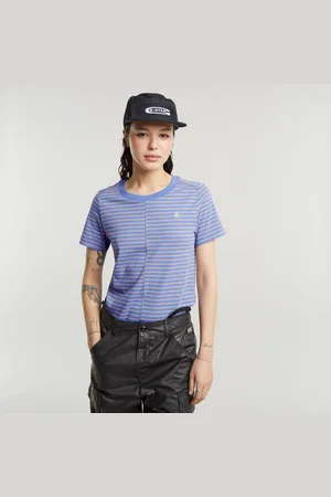 G-Star Womens G-Star RAW Front Seam Stripe Top - Cotton - Size 2XS