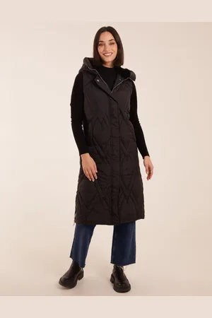 Blue Vanilla Womens Diamond Detail Padded Gilet - - Size Small