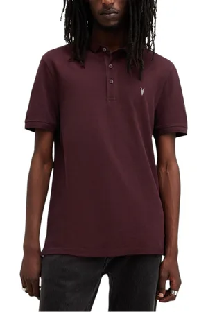AllSaints Reform Mens Polo Shirt Summer Casual T Shirts - Cotton - Size Medium