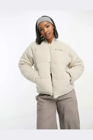 Columbia Womens Puffect sherpa bomber jacket in -Neutral - Size X-Small