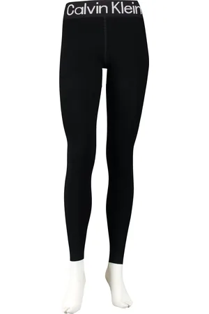 Calvin Klein Womens LOGO Waist Leggings - Size Large